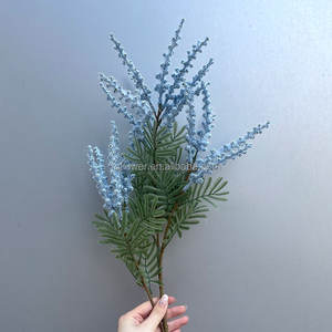 <span class=keywords><strong>Flor</strong></span> artificial de alta calidad <span class=keywords><strong>Acacia</strong></span> <span class=keywords><strong>Flor</strong></span> de plástico Felpa Trigeminal King Flores artificiales de lavanda púrpura - Product Image 4