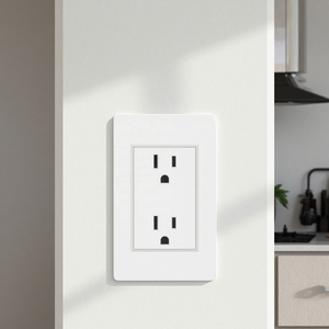 Panel de PC Blanco Delviz de 118 mm x 72 mm, CA 110~250 V, Enchufe Eléctrico de 15 A para Estados Unidos, Toma de Corriente Doble Estándar Estadounidense para Montaje en Pared - Product Image 4