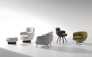 Sillón Giratorio de Diseño Italiano de Lujo, Sillón Moderno con Respaldo Curvo para Dormitorio, Vestíbulo de Hotel - Product Image 4