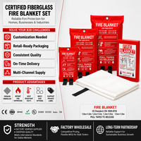 Couverture anti-feu Kunan pour cuisinière, 100% tissu en verre, suppression des flammes d'huile, prête à l'emploi, sans amiante, avec pochette rouge