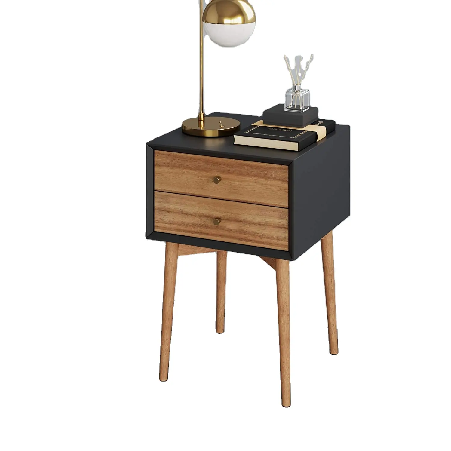 Factory direct sale Nordic solid wood bedside table bedroom storage storage cabinet