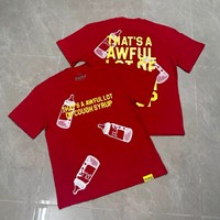 T-shirt Hip-Hop haut de gamme à manches courtes et col rond, avec slogan anglais 'High-End Cough Syrup' et imprimé lettres, 100% Coton, respirant, coupe ample