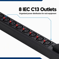 Basic 1U 32Amp PDU 8 Voies Universel IEC 1P 32A Disjoncteur Équipement de distribution d'énergie