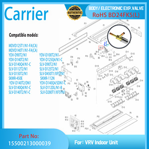Vanne d'expansion électronique Carrier VRF 15500213000039 en cuivre, conception précise, usage commercial - Product Image 3