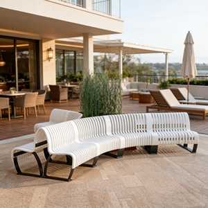 Banc en bois courbé artistique Y725 – Mobilier commercial de qualité supérieure pour sièges de chaises dans les centres commerciaux, aéroports, terminaux et salons d'hôtels - Product Image 4