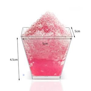 60ml tasse carrée simple paroi transparente PS gelée tasse 2oz <span class=keywords><strong>jetable</strong></span> Mini désert tasses de qualité alimentaire pour la crème glacée - Product Image 2