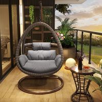 Balançoire à bascule en métal Design moderne pour l'intérieur et l'extérieur Nid d'oiseau Chaise-hamac pour balcon Mobilier d'extérieur 2 places