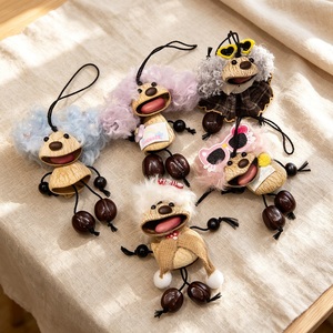 Porte-clés en peluche Poodle créatif et original, personnalisé OEM/ODM, avec fourrure bouclée texturée, breloque chien en peluche pour sac de luxe - Product Image 2