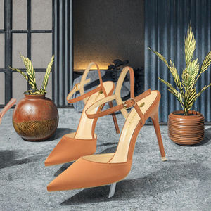 Escarpins Femme 2025 de Haute Qualité à Bout Pointu en Soie avec Bride Cheville, Antidérapants, Tendance, Élégants, Semelle Rouge, Printemps/Été/Hiver - Product Image 2