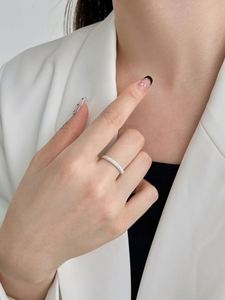 Dylam New Exclusive Design Women Solid <b>Sterling</b> <b>Silver</b> Jewelry Rhodium Plated Tinfoil Pleats Minimalist Simple <b>Adjustable</b> <b>Rings</b> - Product Image 5