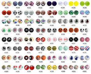 Cuentas de Silicona al por Mayor para Halloween y Navidad, Cuentas Redondas de 15 mm, Grado Alimenticio, Libres de BPA, Cuentas de Silicona para Masticar para Bebés, para Manualidades - Product Image 2