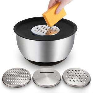 Bol à salade innovant en acier inoxydable, pratique pour les fruits et légumes, idéal pour râper divers types de courges pour les soupes - Product Image 3