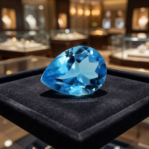 Topaze Bleue Suisse Naturelle Coupée Poires 8X12mm Vente en Gros Usine Prix Haute Qualité Pierres Précieuses En Vrac À Facettes Par Carat Bleu Suisse - Product Image 2