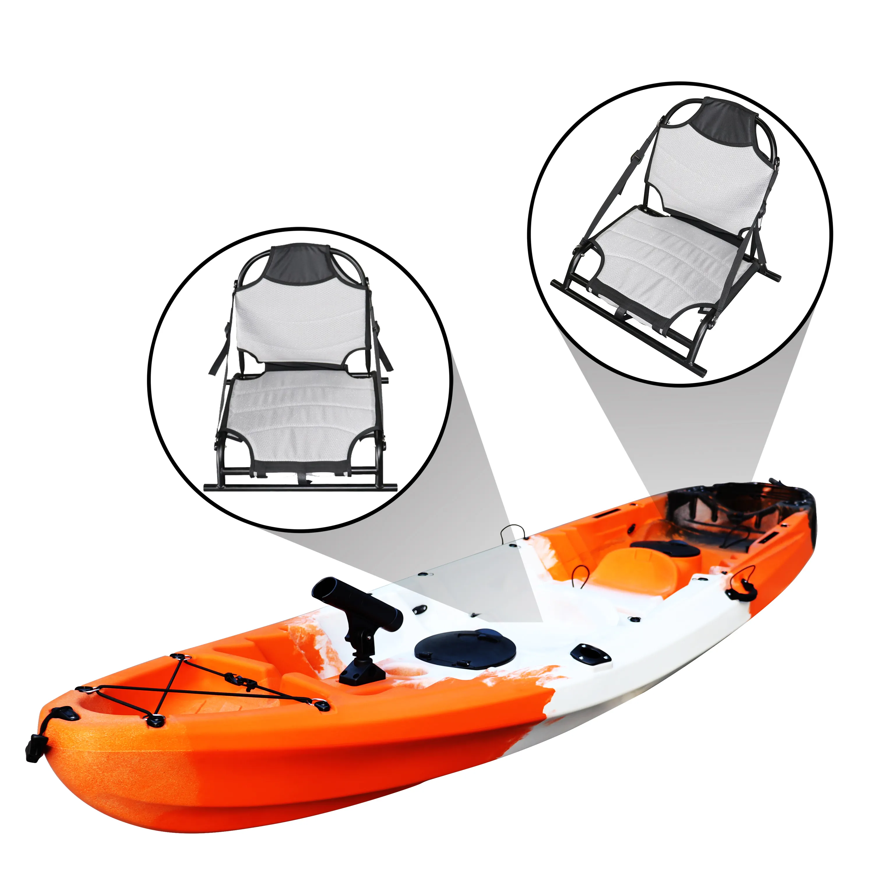 Biggystar Sedile per Kayak Venduto Sedile Posteriore per Kayak e Base Antiscivolo Sedile Regolabile per Schienale Alto Morbido 