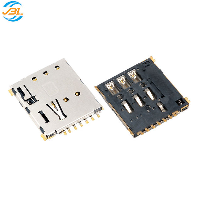 Top Seller Nano SIM Card Connector 7Pin Detect Switch Push-Push Type Stainless Steel SMT Mounting Silver High Quality Sim Card