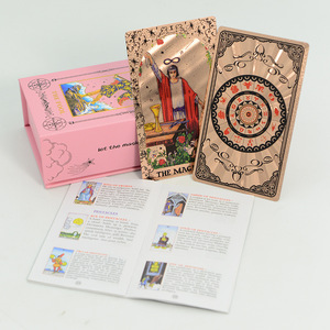 Nuevo Juego de Cartas de <span class=keywords><strong>Tarot</strong></span> de 78 Cartas, Color Oro Rosa, Plástico Clásico con Lámina Dorada, Impermeable, Ecológico, con Caja de Color - Product Image 2