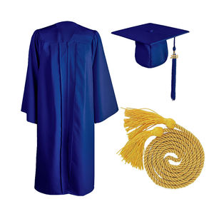 स्नातक समारोहों के लिए विश्वविद्यालय अर्थव्यवस्था रॉयल ब्लू मैट स्नातक गाउन और टोपी - Product Image 3