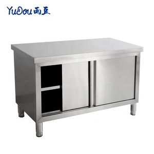 2022 Professional Stainless Steel Restaurant Dining Table Work Table <strong>Worktable</strong> With Cabinet - Product Image 6