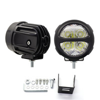 Projecteur auxiliaire LED 40W, lumière de travail ronde de 3 pouces, lampe de conduite pour pare-chocs avant de moto, 12-24V universel