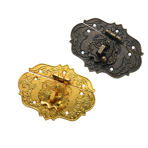 Furniture <b>Lock</b> Zinc Alloy Antique Bronze Gold 76x57mm Traditional Design Durable Keyless Buckle Panel - Product Image 5