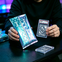 Sachets d'emballage arrière thermosoudés personnalisés en plastique Mylar, pochettes en aluminium pour cartes à collectionner