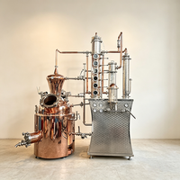 Équipement de distillation multi-usages 200L pour whisky, gin, rhum, brandy, baijiu, avec chauffage à la vapeur, contrôle PLC, CIP