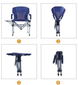 Chaise de camping et de plage pliante multifonctionnelle moderne pour l'extérieur, nouvelle chaise de directeur compacte et portable en métal pour le jardin et la pêche - Product Image 3