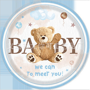 Adorable Bear Themed Party Tableware Set 60-80 Pcs <b>Disposable</b> Paper Plates Cups Napkins <b>Tablecloth</b> Birthday Decorations - Product Image 4