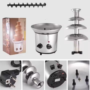 Fondue, torre <span class=keywords><strong>de</strong></span> fusión <span class=keywords><strong>de</strong></span> Chocolate eléctrica casera, Mini máquina <span class=keywords><strong>de</strong></span> cascada <span class=keywords><strong>de</strong></span> tres capas para el hogar - Product Image 5
