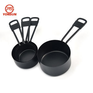 Lot de 9 tasses à mesurer en acier inoxydable noir avec revêtement antiadhésif, ensemble de cuillères, outils de cuisson, outils de cuisine - Product Image 2