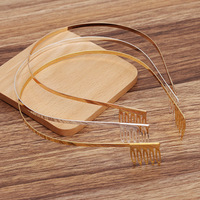 Bandeaux en fil de métal disponible en 3 tailles de 4mm, avec 5 peignes à dents, cerceaux pour bricolage, accessoires de cheveux, pour couronne de mariée