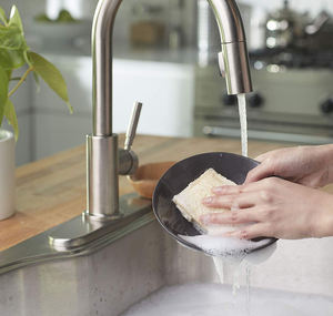 הכי חדש סגנון טבעי עץ עיסת כותנה תאית ספוג ליפה פלסטיק משלוח צלחת תאית ספוג בד עם ליפה Scourer - Product Image 4