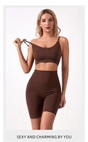 Ensemble soutien-gorge push-up sans fil et short taille haute pour femme, avec débardeur de yoga, bonnets couvrants, sans crochets, anti-transparence, minimisant, grandes tailles du S au 3XL, vente en gros