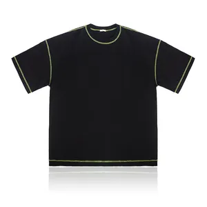 Мужская хлопковая футболка высокого качества на заказ, дизайнерская футболка оверсайз с вырезом на плечах, качественные футболки на заказ