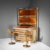 Casier à vin moderne en acier inoxydable de qualité supérieure, écologique, grande capacité, avec armoire de rangement en bois pour appartement haut de gamme et salon