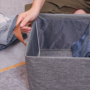 Clothing Storage Box Rectangle Fabric Foldable With Handles For Bedroom Wardrobe Organization - Product Image 4