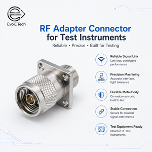 Adaptateur coaxial RF de type N SMA EvolE Tech EVOL-123, connecteur 50 Ohm DC-18GHz à faible perte d'insertion, en alliage métallique, pour instruments de test RF - Product Image 2