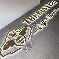 Enseigne LED personnalisée en usine, enseignes LED pour entreprises, lettres lumineuses, signalétique de café, enseigne métallique rétroéclairée avec logo personnalisé