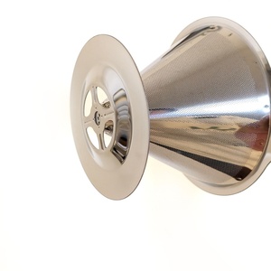 Filtre à café portable de style américain en acier inoxydable 304 à double couche, capacité de 300 ml, réutilisable, écologique, entonnoir en maille conique - Product Image 6
