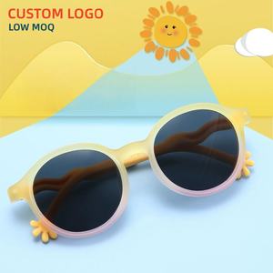 แว่นกันแดดเด็กทรงกลมกรอบ TR90 ดีไซน์สีสันสดใส โลโก้สั่งทำได้ ป้องกันรังสียูวี 400 สำหรับกิจกรรมกลางแจ้ง - Product Image 1