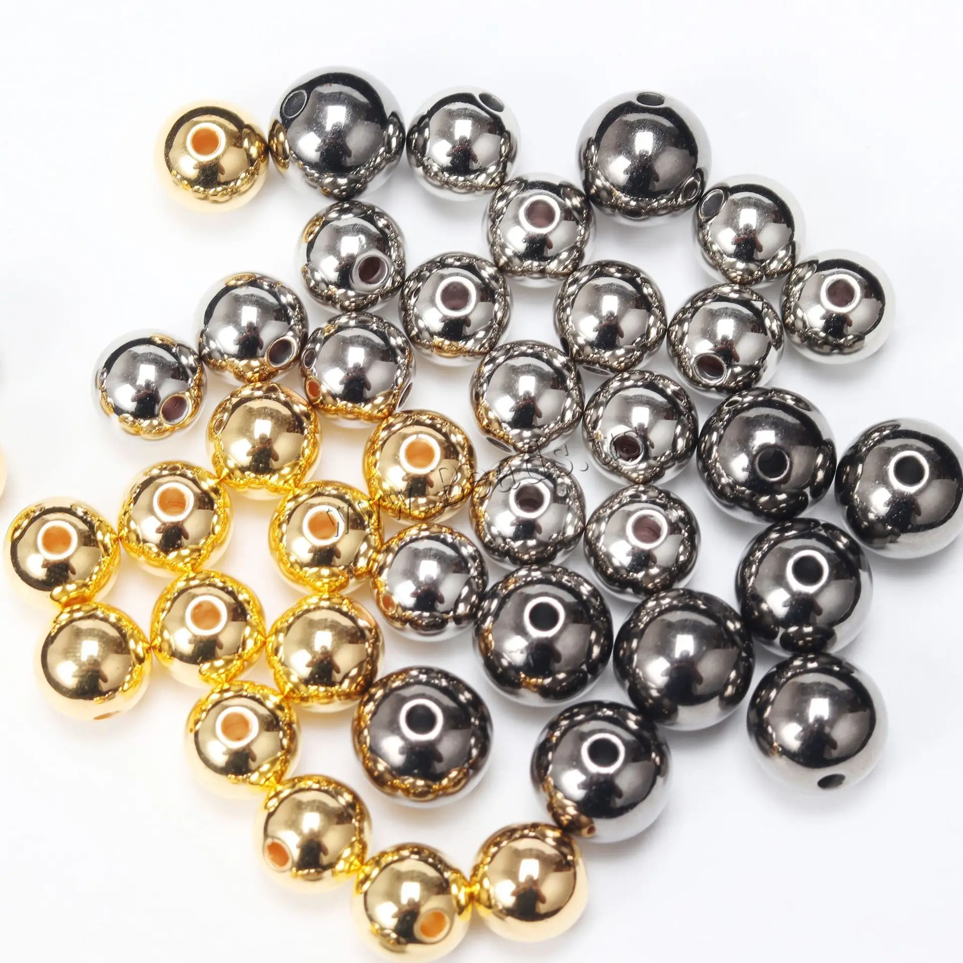 2-20 حبات بلاستيكية مطلية ABS لصنع المجوهرات دائرية تباع بنفسك بواسطة الحقيبة