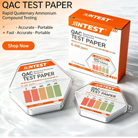 Tiras Reactivas QAC 0-400ppm para Prueba de Compuesto de Amonio Cuaternario, Tiras Reactivas para Prueba de Concentración de Desinfectante para la Industria Alimentaria y Láctea