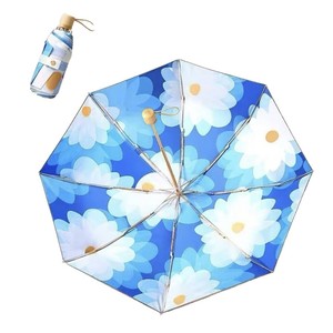 Paraguas Manual de Vinilo Creativo de Doble Capa y 8 Varillas, Plegable en Cinco Partes, Protección UV, Para <span class=keywords><strong>Sol</strong></span> y Lluvia, Para Todo Tipo de Clima, Venta al por Mayor de Fábrica, Paraguas de Regalo - Product Image 1