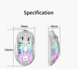 <span class=keywords><strong>Ratón</strong></span> Inalámbrico para Juegos LANGTU G4 Tri-Modo, RGB Transparente, 2.4G, <span class=keywords><strong>Bluetooth</strong></span>, Recargable por Cable - Product Image 5
