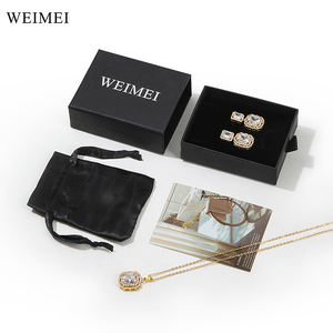 Caja de regalo de joyería de papel texturizado WEIMEI, paquete de joyería, caja de anillo de joyería de cartón personalizada, caja de cajón de joyería - Product Image 2