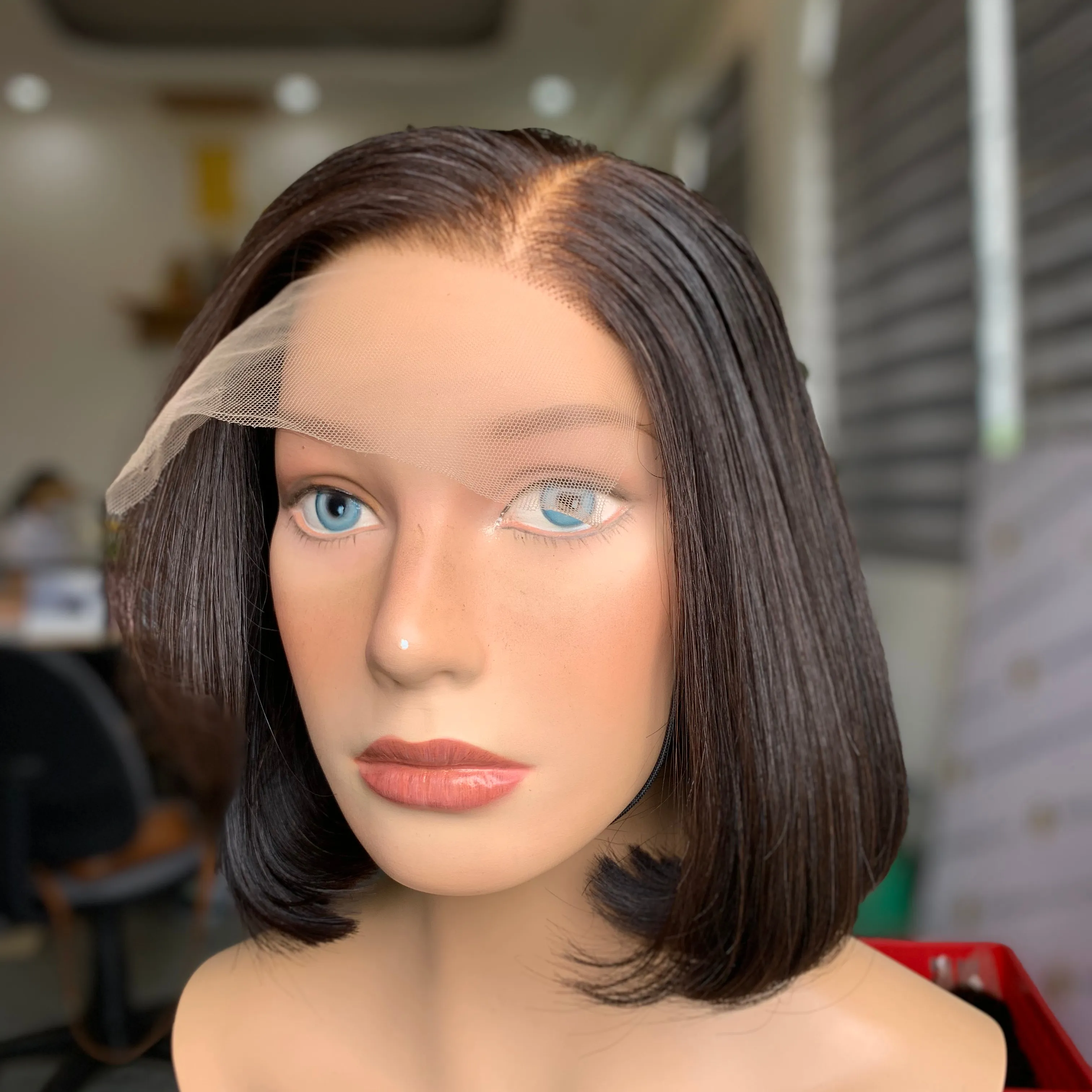 HD 레이스 실키 스트레이트 밥 가발 도매상 가격 기증자 머리 베트남 사람의 머리카락
