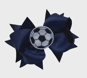 Fiocco per capelli in grosgrain con applicazione ricamata a forma di pallone da <span class=keywords><strong>calcio</strong></span> - Moda, MOLTI COLORI - Product Image 1