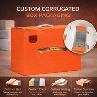 Boîte en carton ondulé personnalisée avec poignée |   Emballage pour aliments, cadeaux, boissons et électronique avec options de marquage à chaud, UV et gaufrage