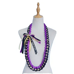 2024 Graduation Leis Charm 110CM Threaded Ribbon Lei Braided Necklace Gift