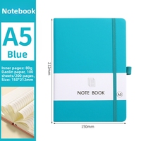 Carnet de notes vintage Y622 A5 en similicuir bleu marine avec reliure cousue, 100 feuilles